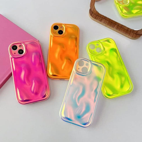 Caseative iPhone 13 Pro Max Case: Water Ripple Wave Meteorite Bubble Pattern Chrome Plating Soft Compatible Cover -