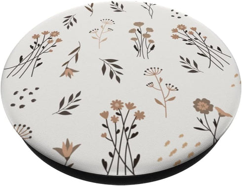 Neutral Beige Flower Floral Modern Blossom Leaves PopSockets Swappable PopGrip