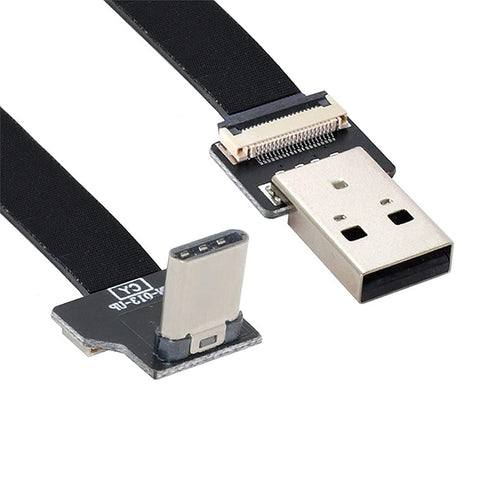 xiwai 2.0M USB 2.0 Type-A Male to USB-C Type-C Male Data Flat Slim FPC Cable for FPV, Disk & Phone
