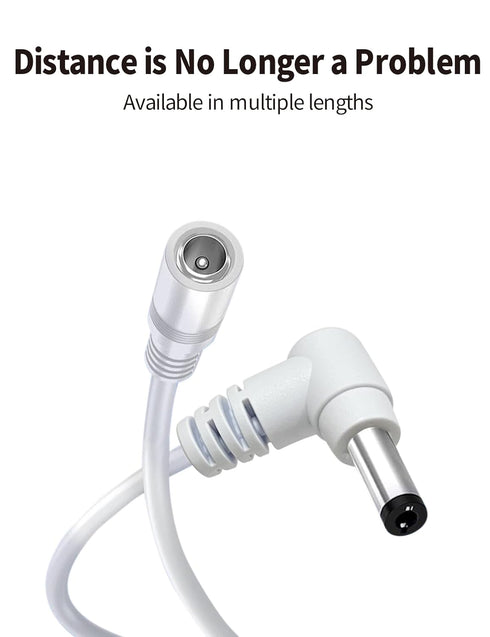 Tonton 2M 6.6FT 5.5mm 2.1mm 90 DC Power Extension Cable x Degree Right Angle Female to DC Male Power Adapter Cord