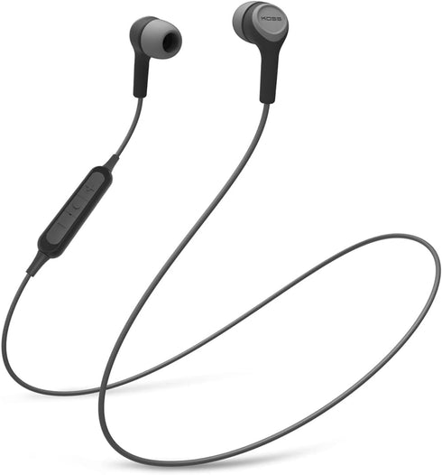 Koss BT115i Wireless Bluetooth Earbuds, In-Line Microphone, Volume Control, Sweat Resistant, Dark Grey and Black