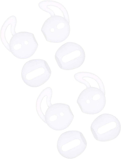 Rayker Earbud Covers Replacement for Airpods, Anti-Slip Ear Tips, 4 Pairs, Slim (White)