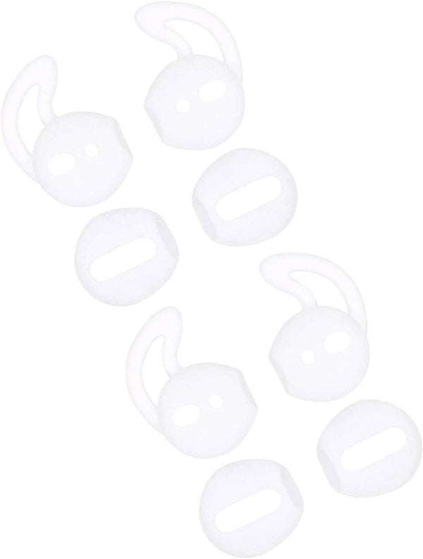 Rayker Earbud Covers Replacement for Airpods, Anti-Slip Ear Tips, 4 Pairs, Slim (White)