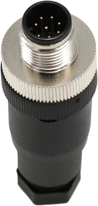 M12 8Pin Waterproof IP67 Circular Male Plug, Screw Threaded Coupling Electrical Connector for Industrial Automation