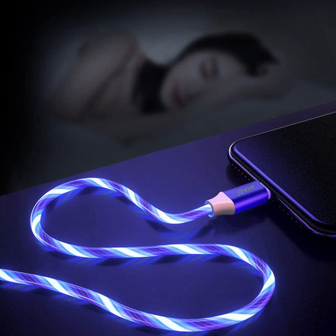 USB A to Micro USB Android Phone Charger Cable, Fast Charging High Data Speed, Visible Light Up LED Current Flowing