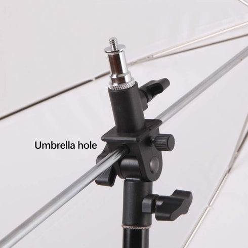 WELLMAKING 2PCS U Shape Tilt Adapter, Swivel Mount Umbrella Holder Light Stand with Standard 1/4 to 3/8 inch Screw