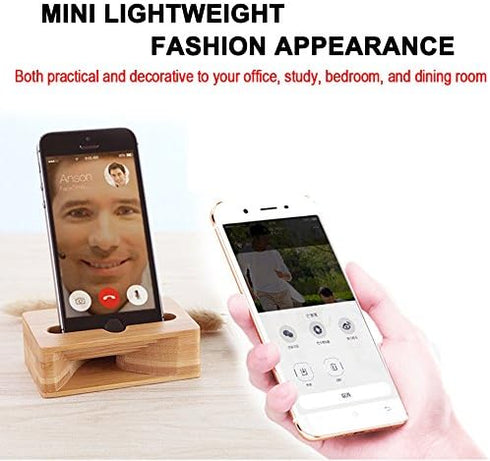 Fanshu 5.5 Inches Cell Phone Stand Amplifier, Desktop Mobile Phone Holder, Universal Portable Wood Cellphone Dock on