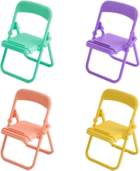 nanaxagly Mini Chair Foldable Cell Phone Stand, 4Pcs Portable Funny Cute Cell Phone