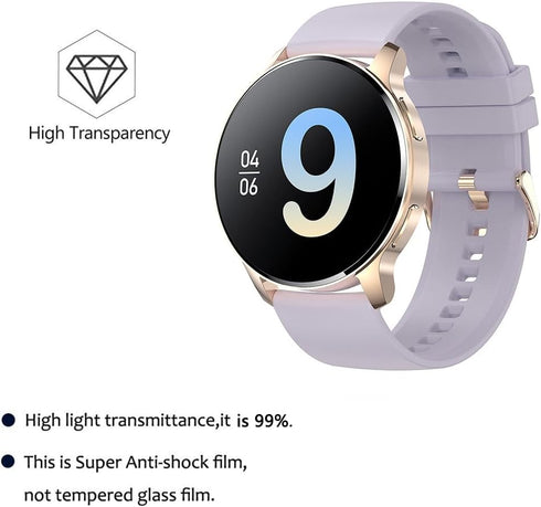 6 Pack I50 1.32" Watch Screen Protector Film for Iaret 1.32 inch Smartwatch, Anti-Scratch HD Foils