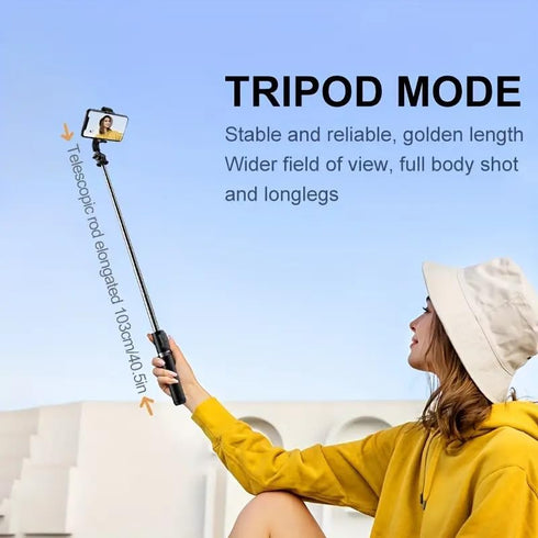Generic 40 Inch 360 Selfie Stick Retractable Professional Floor Tripod for Live Streaming, with Wireless Remote