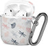Shockproof Soft TPU Gel Case Cover for AirPods 2 and 1 with Keychain Carabiner - Dragonflies Ginkgo Leaves