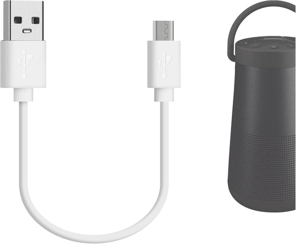 Geekria Micro-USB Charger Cable, 1 ft Replacement Power Cord for Bose SoundLink Color II, Micro, Revolve+ Speakers