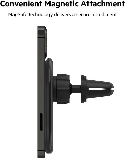 Belkin MagSafe-Compatible 10W Magnetic Wireless Car Charger, BoostCharge Pro for iPhone 16, 15, 14, 13 - Black