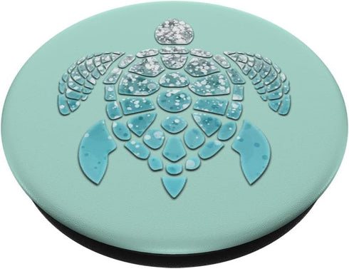Light Blue Turtle Green Mint Color Effect PopSockets Standard Grip