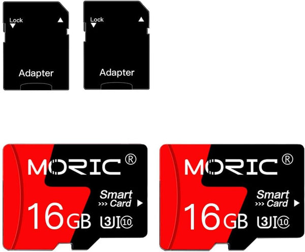 MORIC 2 Pack 16GB Micro SD Card with Adapter High Speed Memory Card,C10