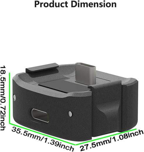 Type-C Charging Base Adapter with 1/4 Screw for DJI Osmo Pocket 3 Action Camera Mounting Accessories