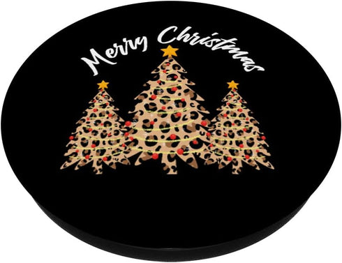 Leopard Pattern Design Christmas Tree, Stylish Xmas Design PopSockets Swappable PopGrip