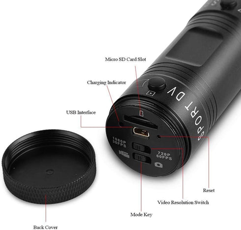 Socobeta F9 Mini Portable Video Camera, Full HD 1080P Waterproof Sport Camcorder for Outdoor, Bike, Car