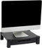 Mind Reader Black Monitor Stand with Storage Drawer, Desktop Organizer, Laptop Riser for Office, 17.25"L x 13.25"W x 4"H