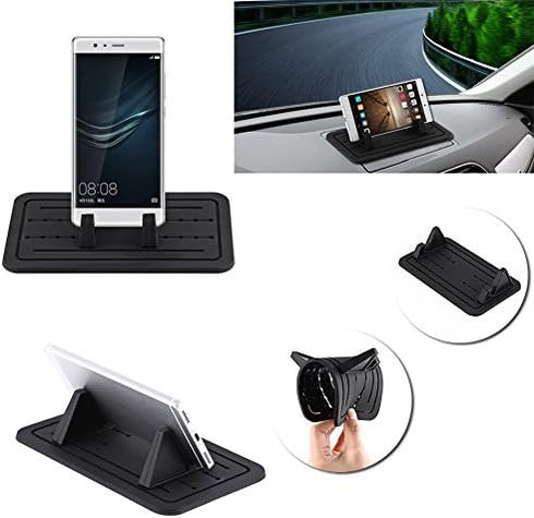 POCREATION Car Dashboard Mobile Phone Mount Holder, Universal Silicone Gel Cradle Stand Pad for All Vehicles Phones GPS