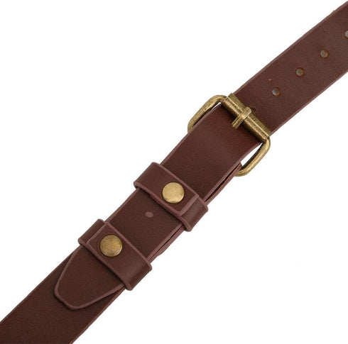 Pissente Leather Camera Strap, Brown Adjustable Dual Leather Rivet Shoulder Strap for Camera with Tripod Bracket