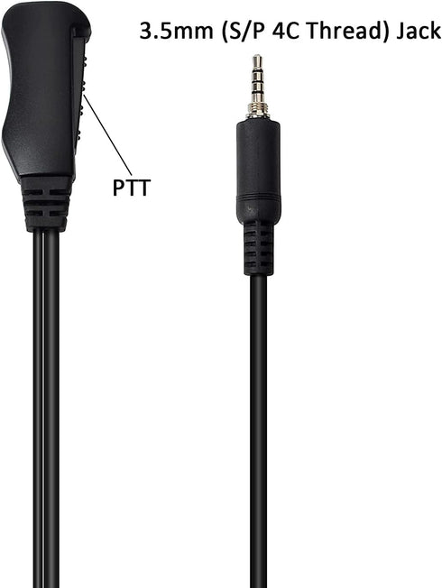 HYS G Shape Earpiece Headset with Built-in Mic PTT, Waterproof Jack for Yaesu Vertex Handheld Radio