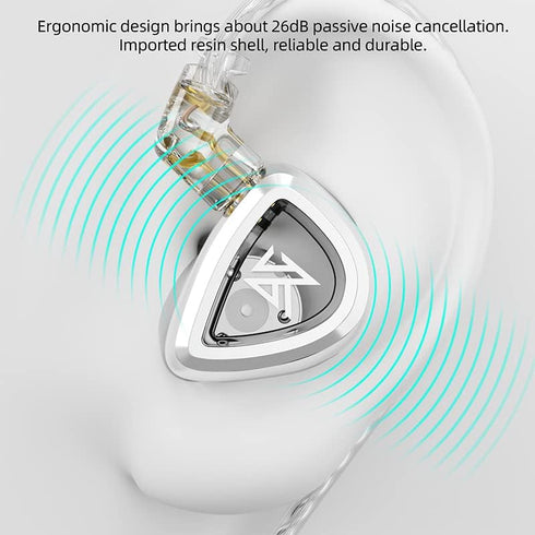 KZ EDA Dynamic Driver Earbuds, Wired Phone Earphones, HiFi Music IEM Headsets with Removable Cord and Microphone