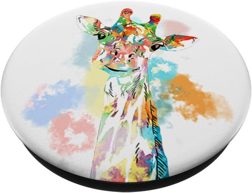 Colorful Giraffe Smile Animal Painting PopSockets Standard Grip