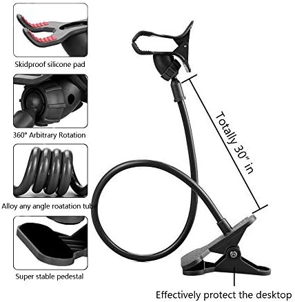 AMS Cell Phone Holder, Clip Holder, Lazy Bracket Flexible Long Arms for All Mobile, Fit On Desktop, Bed, Mobile Stand