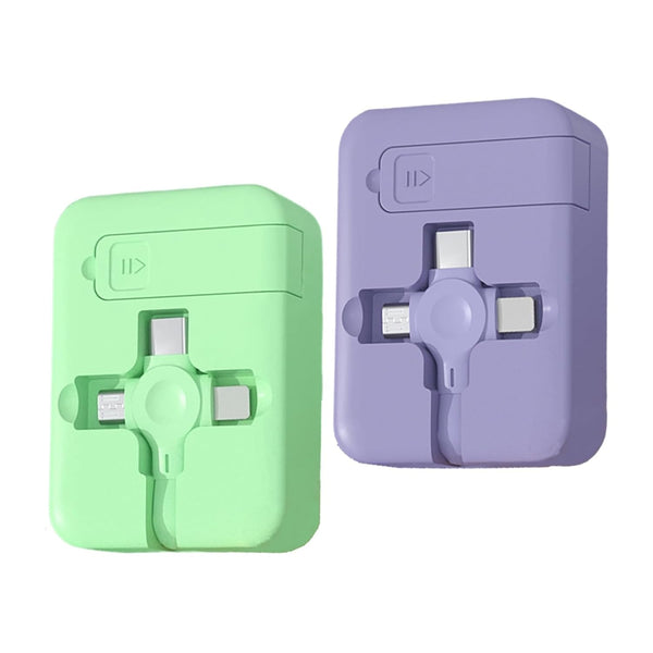 2 Pcs 3 in 1 USB Fast Charging Cable, Multi Charging Cable, Phone Charger Retractable, Compatible USB C(Type-C)/Micro