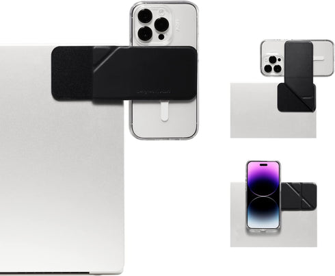 MOFT Magnetic Laptop and iPhone Mount, Foldaway Portable Holder for Dual-Screen Setup, Black