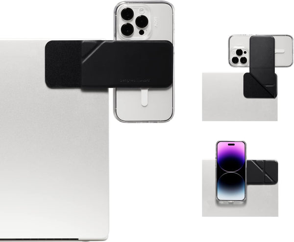MOFT Magnetic Laptop and iPhone Mount, Foldaway Portable Holder for Dual-Screen Setup, Black
