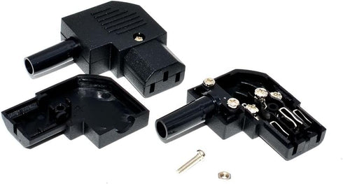 IEC C13 Right Angled Power Cord Plug Connector, 90 Degree Female Plug Rewirable Power Connector 10A /250V (C13 Right
