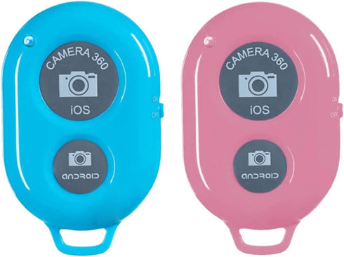 Wireless Camera Shutter Remote Control for Smart Phones, Compatible with iOS/Android (1 Pink + 1 Blue)