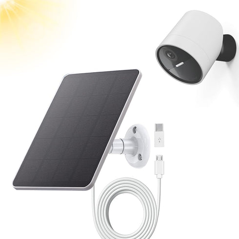 Solar Panel Compatible with SimpliSafe Outdoor Camera, 4W 5V with 10ft Micro USB Charging Cable
