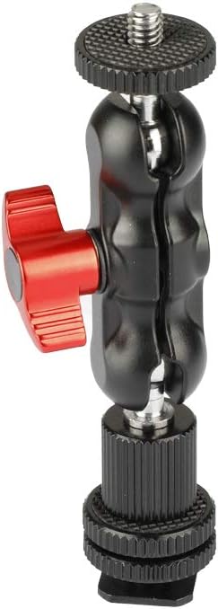 CAMVATE 1/4"-20 Ball Head Extension Arm with Shoe Mount for Camera Monitor/Flashlight, Model 2040