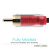 FosPower 3.5mm to RCA Cable (10FT) Male to Male Stereo Aux Cord, 24K Gold Plated Y Splitter Adapter Design