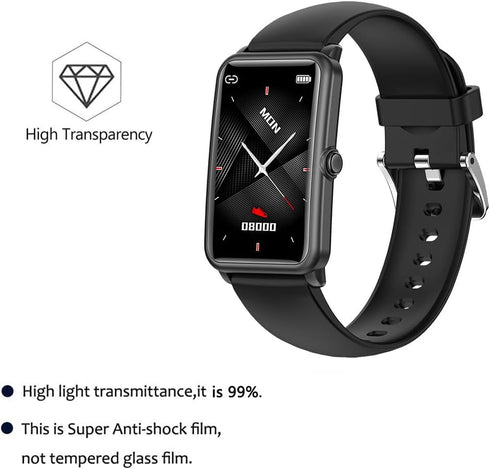 6 Pack Compatible with FITVII H86 1.57 inch Fitness Tracker Screen Protector Film, Crystal Clear HD Anti-Scratch