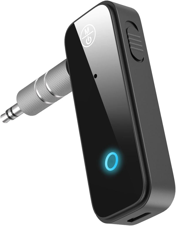 Aux Bluetooth Adapter for Car, 2 in 1 Bluetooth 5.0 Transmitter Receiver for Hands-Free Call, 3.5mm AUX for Home Stereo