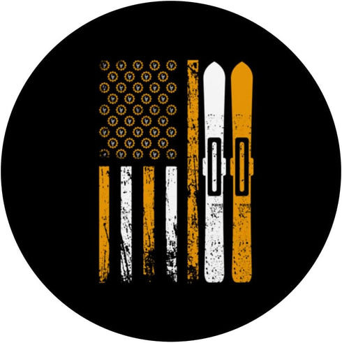 American Sports Flag Construction Tools, Snow Skiing PopSockets Swappable PopGrip