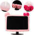 VIOKKO 2 (17 24 Inch) Pcs Kawaii Elastic Monitor Dust Cover - Cat Ear Furry Pink, Dustproof for PC, TV, Laptop