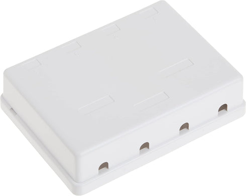 4 Port Keystone Jack Surface Mount Box, White, for Networking & Home Theatre