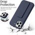LAUDTEC Silicone Kickstand Case for iPhone 13 Pro, Vertical and Horizontal Stand with Hand Strap (Blue)