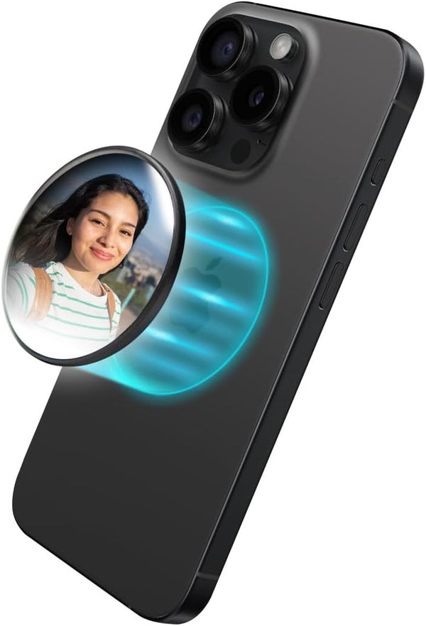 PureGear Magnetic Selfie Mirror for Back Camera, Slim Cell Phone Convex Mirror, MagSafe