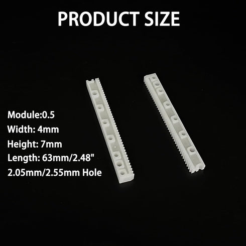 URIMPAVIDO 20PCS 0.5 (20, 7x4x63mm) Module Plastic Gear Plastic Connecting Rod Long Strip Rack Gear Pinion Transmission
