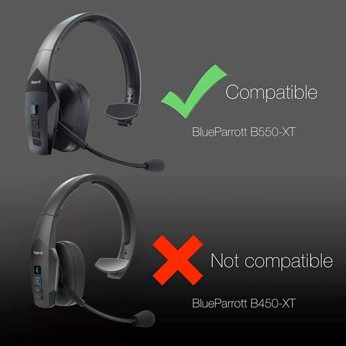 Cushion Replacement Kit for Blue Parrott B550-XT Bluetooth Headset, 2 Leather Cushions, 2 Foam Earpads