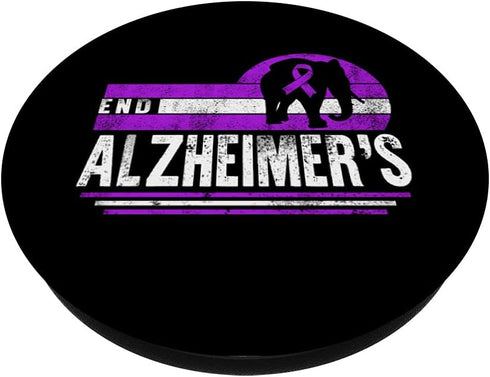 End Alzheimer's Awareness Elephant Dementia Warrior Support PopSockets Swappable PopGrip