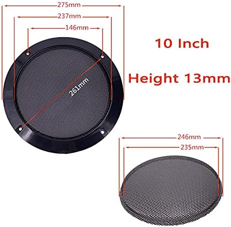 2PCS Audio Speaker Cover Mesh Grills Horn Guard with Screws for Car (10Inch, Silver)