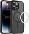 QLTYPRI Magnetic iPhone 12 Case (6.1 inch) Compatible with Wireless Charger, Protective Shockproof Translucent Case -