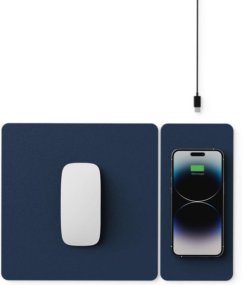 POUT H3 Split Wireless Charging Mouse Pad, Fast Qi Wireless Charger Magnetically Attaches to Mousepad, Compatible with